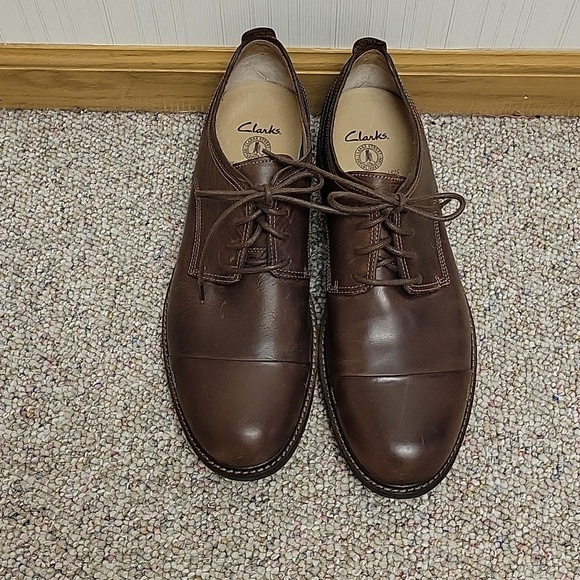Clarks Men\'s Dark Brown Leather Oxfords Sz 11.5. NWOT Office Business main image 3